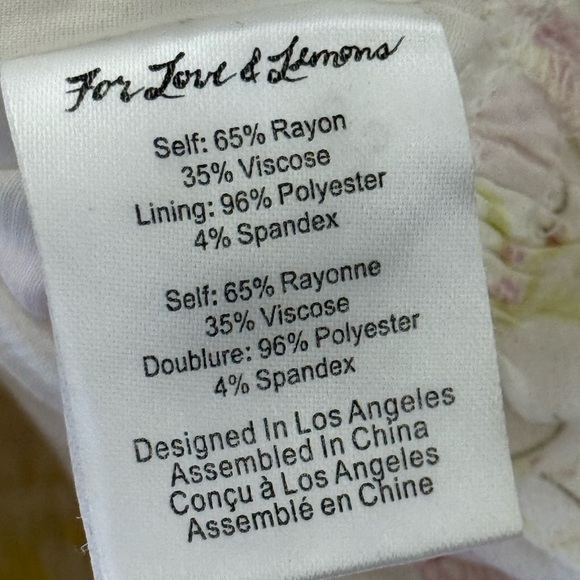 For Love & Lemons Smocked Crop Floral Puff Long Sleeve Blouse Size L - Picture 9 of 9